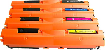 Multipack Laser toner cartridges Geschikt voor HP 126A (CE310A, CE311A, CE312A en CE313A) | Geschikt voor HP Color Laserjet Pro CP1020, CP1022, CP1023, CP1025, CP1026NW, CP1027NW, CP1028NW, CP1025, TopShot M275, M175A, M175NW