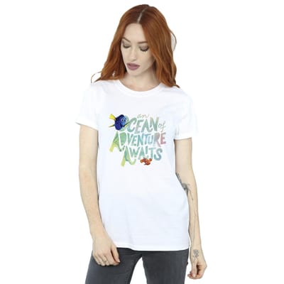 Disney Dames/Dames Finding Dory Oceaan van Avontuur Katoenen Vriendje T-shirt (Wit)