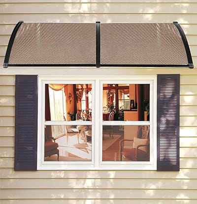 Bruine Luifel - Voordeur Overkapping - Bescherming Buiten - Polycarbonaat Dak - 60x100cm - Bruin
