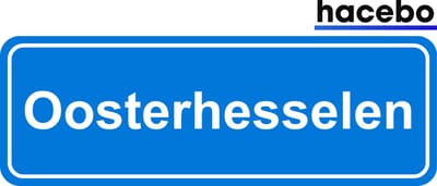 Hacebo - Plaatsnaam Sticker - 29x10 CM - Oosterhesselen sticker - Verkeersborden sticker - grappige cadeaus - Oosterhesselen