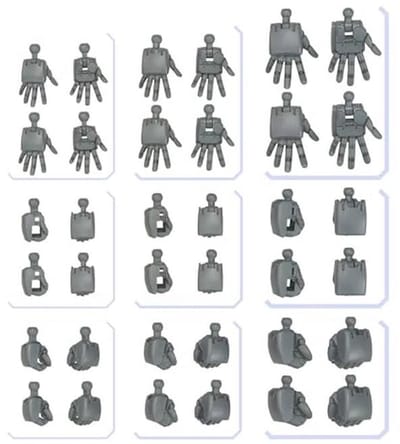 Optie Onderdelen Set voor Gundam Modelkits – Gebouwde Handen met Ronde Vingers
