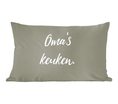 Sierkussens - Kussentjes Woonkamer - 50x30 cm - Quotes - Spreuken - Oma - Oma's keuken - Keuken