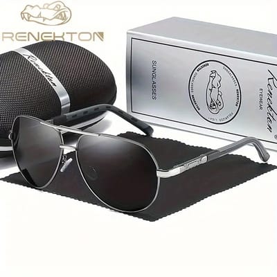 K&R Ventures® Piloten Zonnebril – Gepolariseerd – Unisex Dames & Heren – Grijs Frame & Grijze Glazen – Luxe Cadeaupakket met Etui & Doekje – UV400 Bescherming – Stijlvolle Aviator Bril