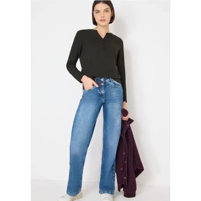 Shirt met lange mouwen met gespleten hals