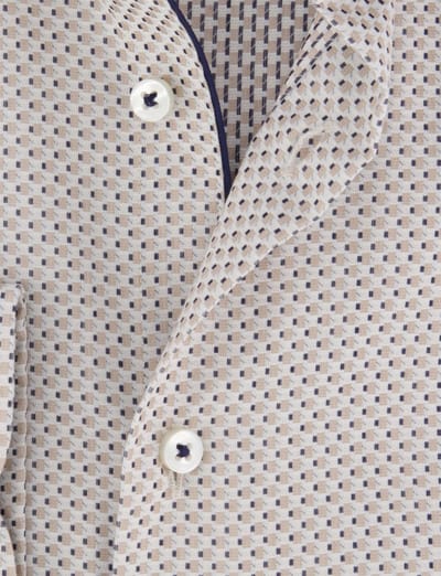 Eterna overhemd beige modern fit katoen lange mouw