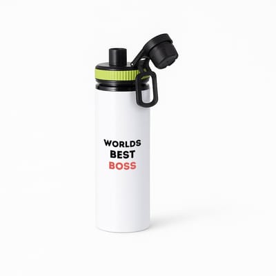 Hacebo® - worlds best boss waterfles met draaidop groen - Baas - de beste baas - collega's - werknemers - verjaardagscadeau - verjaardag - cadeau - afscheidscadeau - geschenk - leuke cadeau - kado - gift - water fles - 850ML