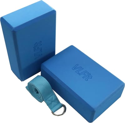 Thijox - Set van 2 Yoga Blokken met Hoge Dichtheid en D-Ring, Katoenen Stretchband, Ideaal voor Hot Yoga en Thuisgebruik, Kleur naar Keuze