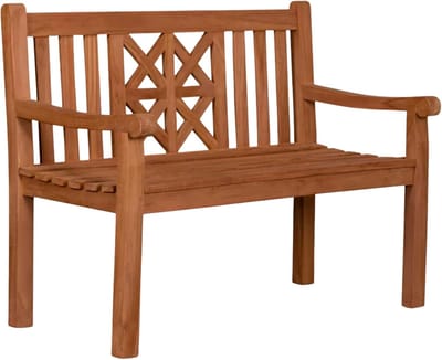 Teakhouten Tuinbank voor Buiten - 2-zits Massief en Weerbestendig - 120 x 57 x 94 cm