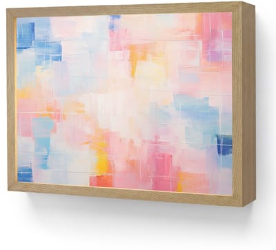 Wandlamp 40x30 cm - Oplaadbaar - Aquarel - Pastel - Abstract - Kunst - Wandlampen binnen woonkamer - Slaapkamer lamp - Decoratieve nachtlamp - Vloerlamp draadloos