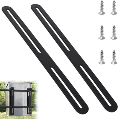 Bevestigingsset voor hekbrievenbus, 2 stuks, roestvrij staal, schroeven, hekbevestiging, duurzame bevestiging voor brievenbus en meubelreparatie, 280 x 24 mm