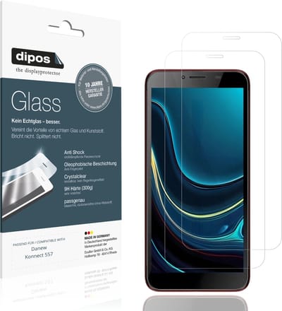dipos – 2x Pantserfolie geschikt voor Danew Konnect 557 | 9H Screenprotector