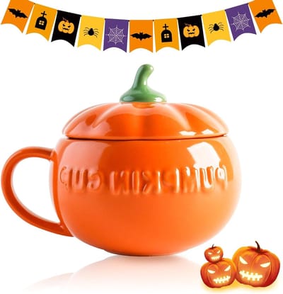 Schattige Halloween Pompoen Mok, Leuke Keramische Mok voor Ontbijt en Water, 300ml Capaciteit, Ideaal voor Feestdecoratie en Cadeaus
