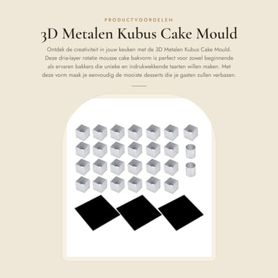 Dailygoods- Cakevorm 3D Metalen - Drie-Lagen - Mousse - Bakvorm - Keukenaccessoire - Nauwkeurig Ambacht