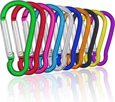 Set van 10 Mini Carabiners met D-ring voor Kamperen, Vissen, Wandelen en Reizen - Ideaal voor Sleutelhangers en Rugzakken