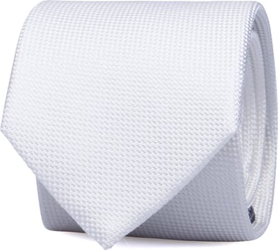 Suitable zijden stropdas Wit - Effen - Heren das - Breedte: 7 cm -