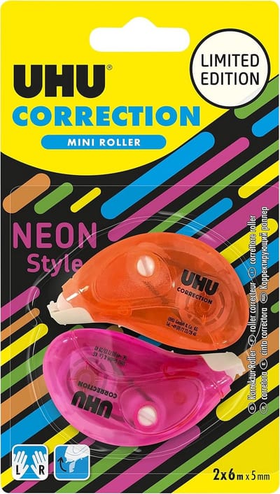 2x Mini Correctietape Wit - Snel, Schoon en Nauwkeurig Correctieband voor School en Kantoor (6m x 5mm)