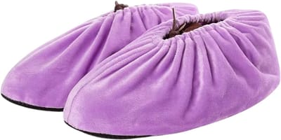 Herbruikbare Flanellen Schoenhoezen voor Binnen – Antislip Overschoenen - Vloerbescherming, Tapijt Beschermen, Huishoudelijk Gebruik - Paars