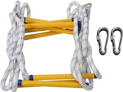 Touwladder Noodladder - Flexibele Veiligheidsladder - Snelle Evacuatie - Brandvertragend Slijtvast - 18 Meter Lengte - Wit