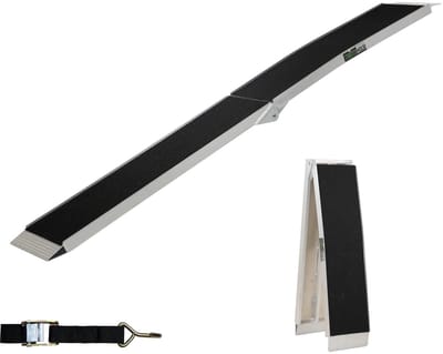 TRUTZHOLM 1 x opvouwbare oprijplaat 228 cm 340 kg draagvermogen aluminium anti-slip e-bike fiets oprijplaat motor oprijplaat