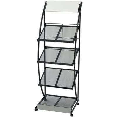 vidaXL - Tijdschriftenrek - zwart - en - wit - 47x40x134 - cm - A4