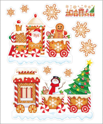 Anna's Collection Kerst raamstickers peperkoek mannetje - vel van 34 x 28 cm - raamdecoratie - raamversiering