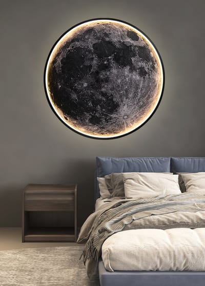 Maan Wandlampen - Moderne Led Verlichting - Dimbaar - Wall Decor - 60cm - Muurschildering Verlichting - Decoratie Verlichting