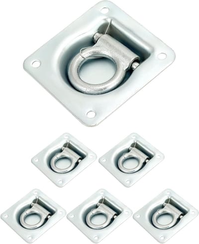 Set van 6 lashing eyelets voor trailers, bevestigingspunten, accessoires voor vrachtvervoer en transportbeveiliging
