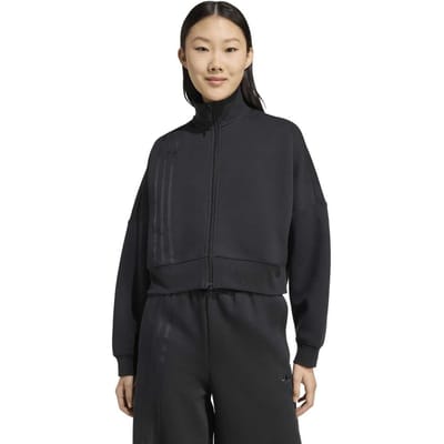 Adidas Originals Off Placed 3 Stripes Zip Up Black Size: S | Hoodies & Sweatshirts Outlet | Dames | Zwart