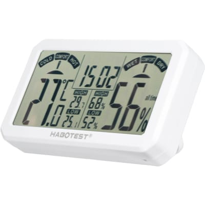 HABOTEST Mini digitale hygrometer en thermometer binnenvochtigheidsmeter kamertemperatuursensor met HT683 wit