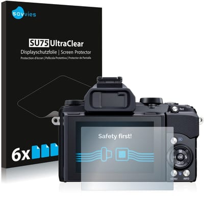 Savvies - Screenprotector voor Olympus Stylus 1 - Folie Beschermfolie transparant 6 Stuks