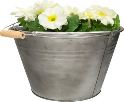 Mega Collections Emmer/plantenpot/bloempot - zink - -D32 x H18 cm