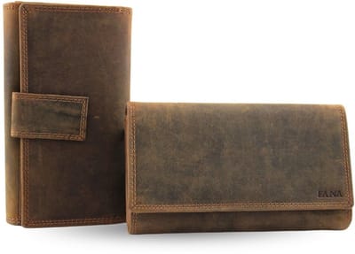 Fana Bags Leren Dames Portemonnee Bruin – Buffelleer - RFID Veilig – Ruimte voor Veel Pasjes – Geschenk voor Vrouwen