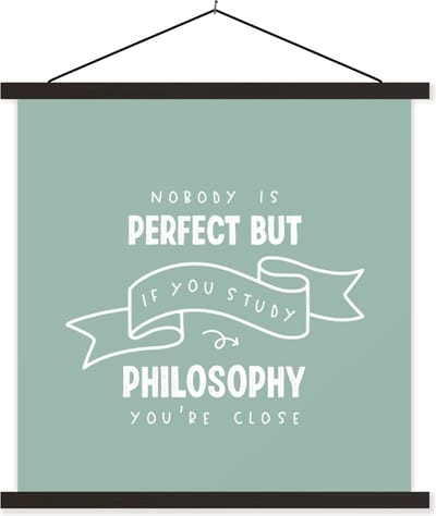 Posterhanger incl. Poster 60x60 cm - Schoolplaat - Studenten - School - Filosofie - Universiteit - Textielposter - Zwarte latten