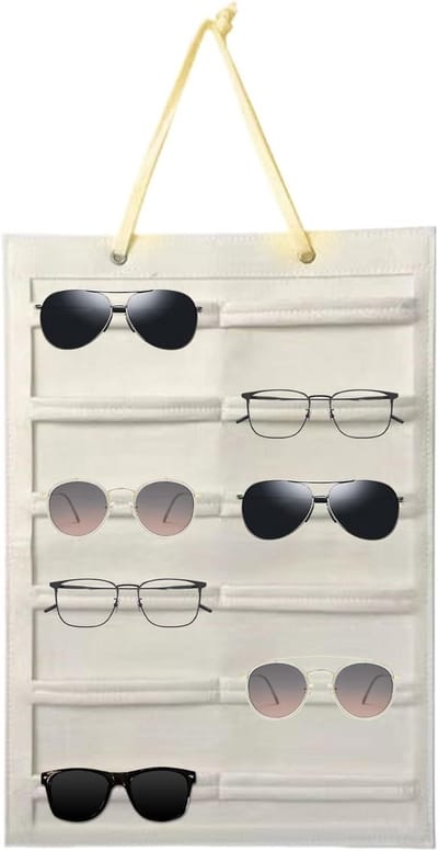 Brillenhouder - Zonnebrillen Organisator - Muur Opslag - Anti-slip Ontwerp - 50x35 cm - Beige