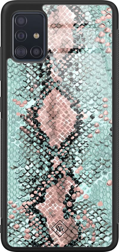 Casimoda® hoesje - Geschikt voor Samsung Galaxy A51 - Baby Snake - Luxe Hard Case Zwart - Backcover telefoonhoesje - Mint