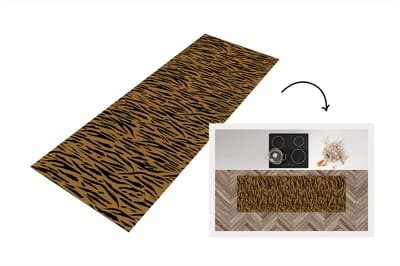 Keukenloper - Loper keuken - Patronen - Tijgerprint - Bont - 150x50 cm - Keukenloper vinyl