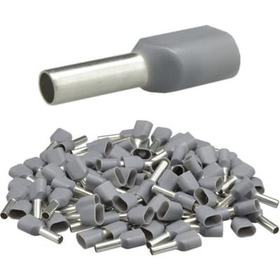Cosse à manchon isolée double 2X4.0/12 Grise (100 Pièces)