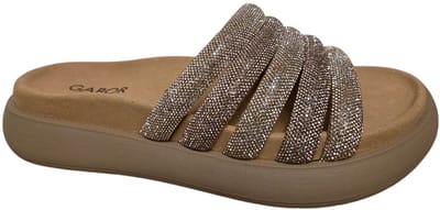 Gabor 83.752.82 Slippers Brons Goud Strass Leer Dames - Brons/Goud - 43