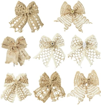 Dailygoods- Jute Strikken Set 16 Stuks - Handgemaakte Decoratieve