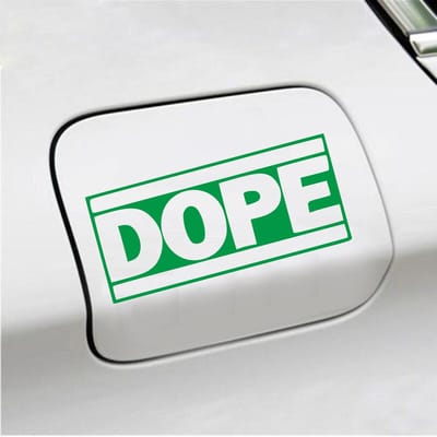 Bumpersticker - Dope - 7,4 X 14,8 - Groen