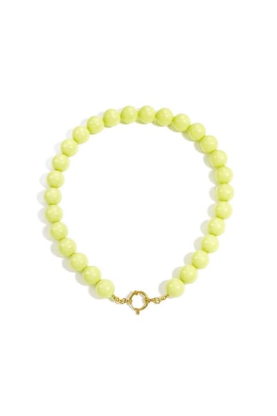 Bijoutheek Collier Statement Kralen 15mm Pale Yellow