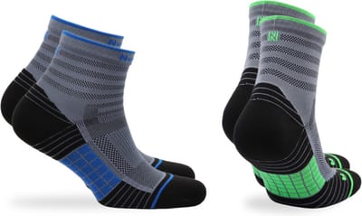 Norfolk Anti-Blaren Sportsokken - 2 Paar - Naadloze Hardloopsokken & Tennissokken - Zone Demping - Maat 35-38 - Zwart - Cheetah