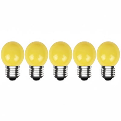 LED Kogellamp E27 Geel - 300 lumen - 3W - IP20 - G45 - 230V - 5 stuks