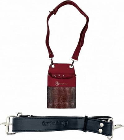 Guardian beauty Kapper / Barbers / Make-up Artists Holster Kapperstas met diamantjes roze - Instellen op je eigen heupmaat - 4 kleine vakken, 1 grote en een extra band