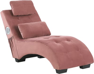 BELIANI SIMORRE - Chaise longue - Pastelroze - Universeel - Fluweel