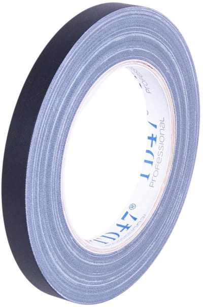 TD47 Professional Gaffa Tape 12mm x 25m Mat Zwart
