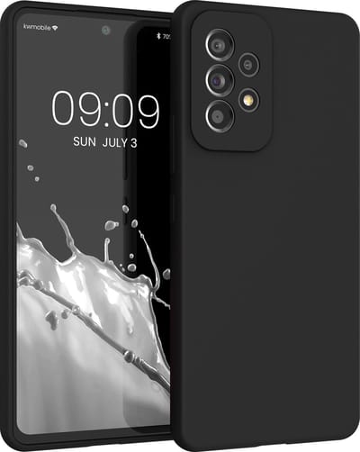 kwmobile telefoonhoesje geschikt voor Samsung Galaxy A53 5G - Hoesje met siliconen coating - Smartphone case in mat zwart