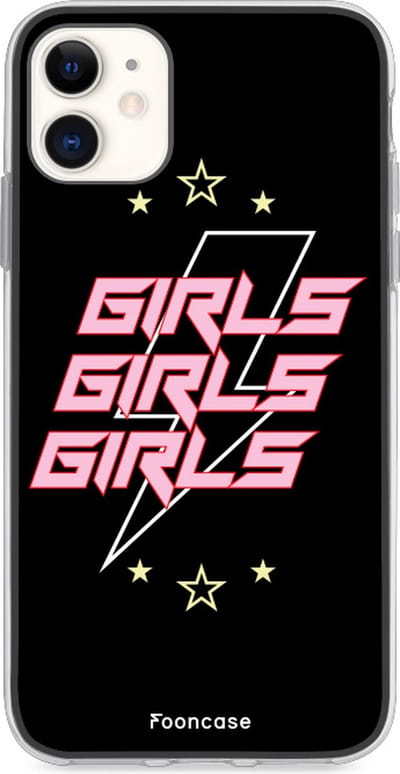 Fooncase Hoesje Geschikt voor iPhone 12 Mini - Shockproof Case - Back Cover / Soft Case - Rebell Girls (sterretjes bliksem girls)