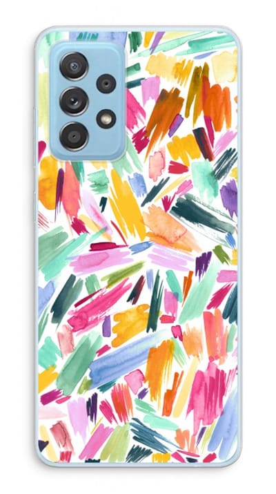 Case Company® - Hoesje geschikt voor Samsung Galaxy A73 hoesje - Watercolor Brushstrokes - Soft Cover Telefoonhoesje - Bescherming aan alle Kanten en Schermrand