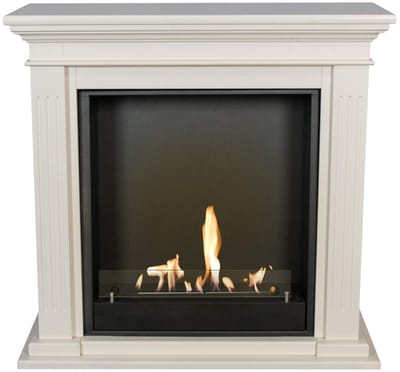 Xaralyn Bio-ethanol open haard - Cadiz BST-MDF - Witte houten haardombouw - 3 KW verwarming
